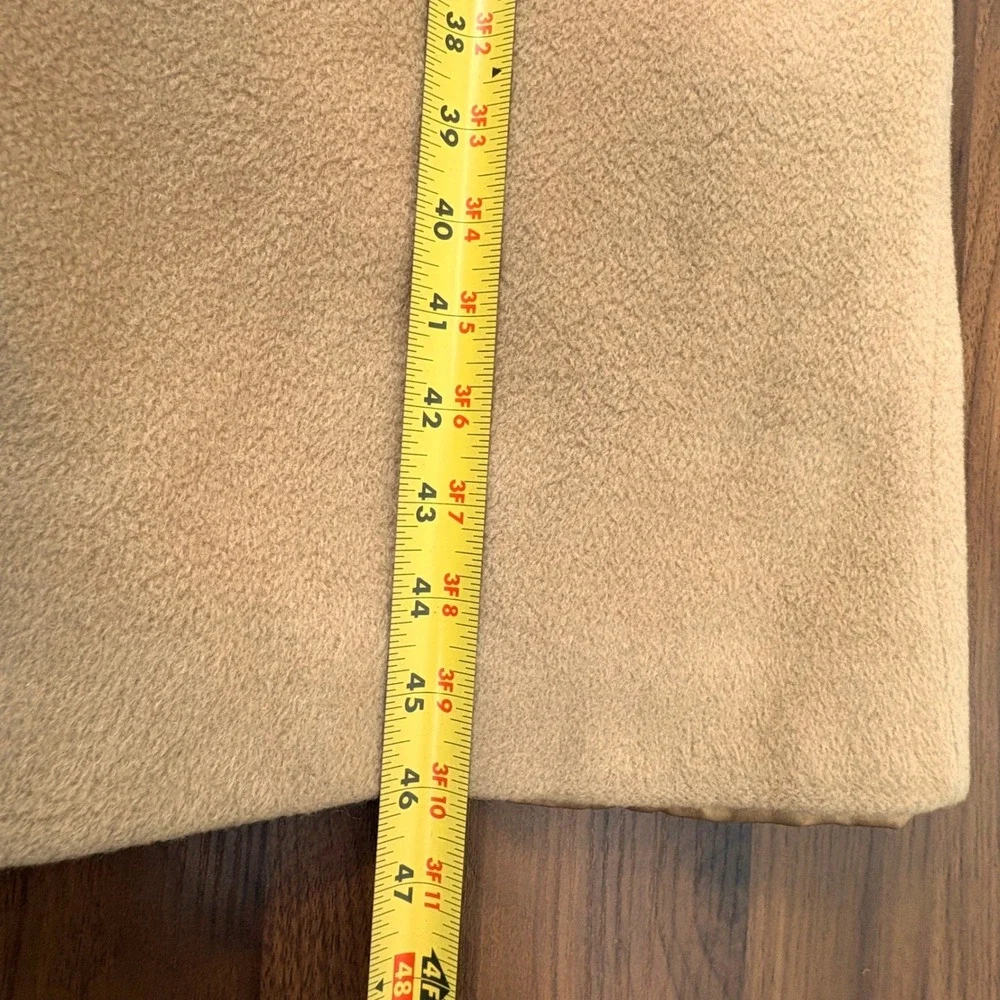 Vintage 70s Regency Cashmere Long Trench Coat 8 Camel Tan Tie Waist Old Money - Picture 10 of 12